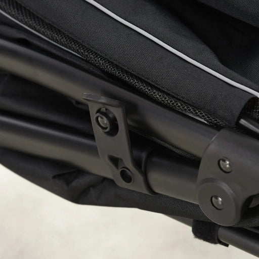 PawHut 1-Click Foldable Doggy Stroller for Medium Large Dogs, Pet Stroller with Storage, Smooth Ride with Shock Absorption, Mesh Window, Safety Leash, Big Dog Walking Stroller, Black Default -DTYStore