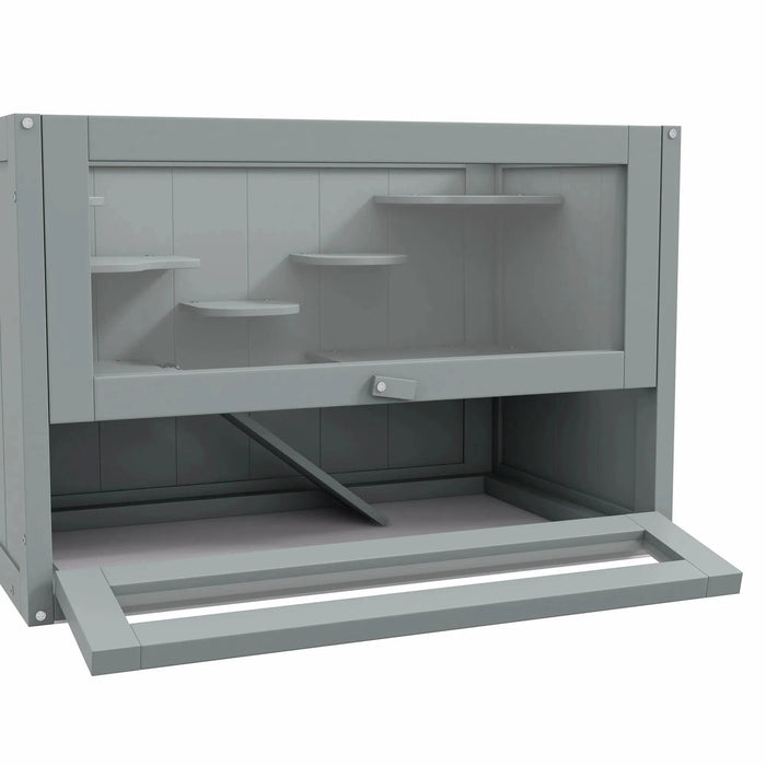 PawHut 2-Level Hamster Cage Mice and Rat House, Small Animal Habitat for Guinea Pigs, Chinchillas with Openable Top, Front Door, Shelf and Ladder, Gray Pet Beds & Furniture, Pet Supplies, searchfilter_Pet Supplies| DTY Store