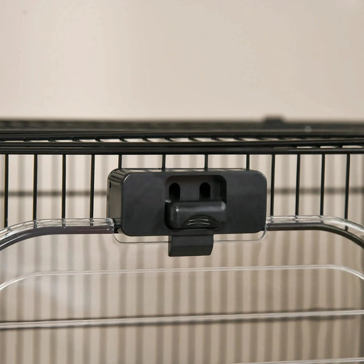 PawHut 26' Small Animal Cage with Wheels, 2-Level Portable Bunny Cage, Chinchilla Ferret Cage with Removable Tray, Platform and Ramp Default -DTYStore