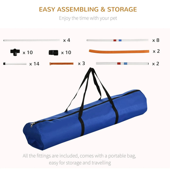 PawHut 3PC Dog Agility Equipment Set, Obstacle Course Exercise for Dog Include Adjustable Hurdle, Hoop, Weave Poles and Carry Bag - DTY Store
