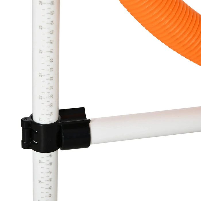 PawHut 3PC Dog Agility Equipment Set, Obstacle Course Exercise for Dog Include Adjustable Hurdle, Hoop, Weave Poles and Carry Bag Default -DTYStore