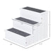 PawHut 3 Step Wooden Carpeted Non Slip Pet Stairs Ramp for Cats and Small Dogs - White - DTY Store