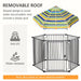 PawHut 48' x 41' Heavy-Duty Metal Dog Playpen, Outdoor Pet Cage Kennel, Puppy Exercise Fence Barrier with Weather-Resistant Polyester Roof, Locking Door, & Metal Frame - DTY Store