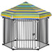 PawHut 48' x 41' Heavy-Duty Metal Dog Playpen, Outdoor Pet Cage Kennel, Puppy Exercise Fence Barrier with Weather-Resistant Polyester Roof, Locking Door, & Metal Frame - DTY Store