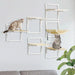 PawHut 6-pc Modern Cat Wall Shelves for Indoor Cats, Height Adjustable Jumping Platforms & Cat Hammock, Cat Shelves and Perches for Wall-Mounted Cat Tree, Cat Climbing Shelf Set, Cream - DTY Store
