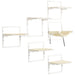 PawHut 6-pc Modern Cat Wall Shelves for Indoor Cats, Height Adjustable Jumping Platforms & Cat Hammock, Cat Shelves and Perches for Wall-Mounted Cat Tree, Cat Climbing Shelf Set, Cream - DTY Store