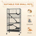 PawHut 63' 6-Tier Small Animal Cage, Ferret Cage, Large Chinchilla Cage with Hammock Accessory & Heavy-Duty Steel Wire, Small Animal Habitat with 6 Doors, Removable Tray, Gray Default -DTYStore