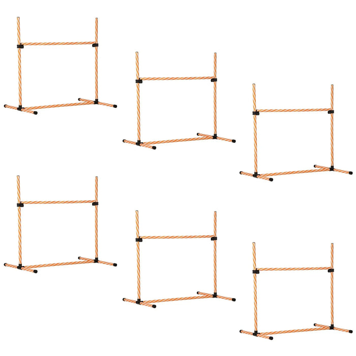 PawHut 6 Piece Dog Agility Training Equipment with Hurdle Bag and Whistle, Orange and White Default -DTYStore