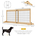 PawHut 72' W x 27.25' H Extra Wide Freestanding Pet Gate with Adjustable Length Dog, Cat, Barrier for House, Doorway, Hallway, Natural Default -DTYStore