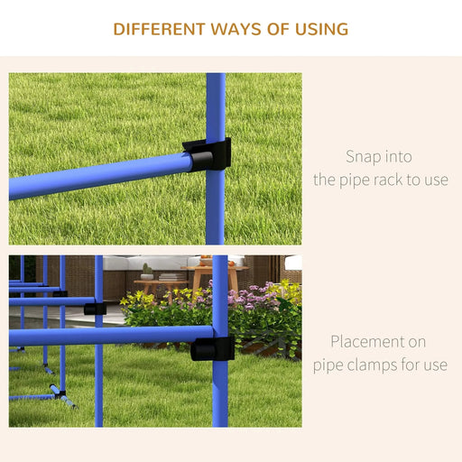 PawHut 8 Piece Dog Agility Training Equipment for Dog Agility Course with Adjustable Height Jump Bars, Included Carry Bag, & Displacing Top Bar, Blue Default -DTYStore