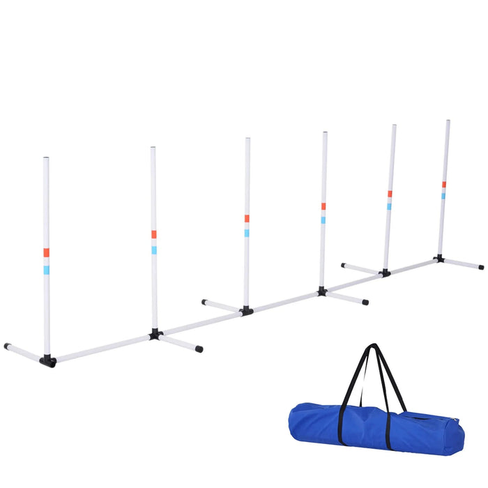 PawHut Adjustable Dog Agility Training Obstacle Set with Weaves Poles and Storage Bag - DTY Store