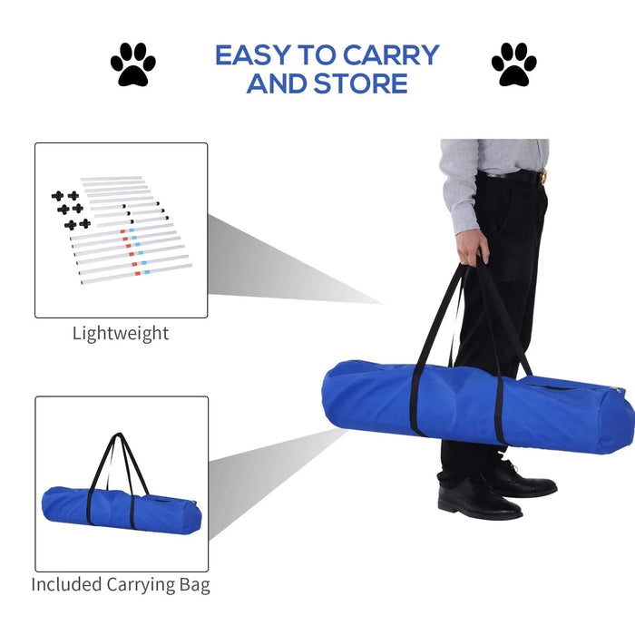 PawHut Adjustable Dog Agility Training Obstacle Set with Weaves Poles and Storage Bag - DTY Store