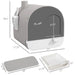 PawHut Cat Litter Box with Lid, Covered Litter Box for Indoor Cats with Tray, Scoop, Filter, 17' x 17' x 18.5', Light Gray - DTY Store