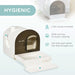 PawHut Cat Litter Box with Lid, Covered Litter Box for Indoor Cats with Tray, Scoop, Filter, 17' x 17' x 18.5', White - DTY Store