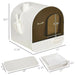 PawHut Cat Litter Box with Lid, Covered Litter Box for Indoor Cats with Tray, Scoop, Filter, 17' x 17' x 18.5', White - DTY Store