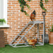 PawHut Chicken Activity Play for Healthy & Happy Animals, Swing Set with Chicken Perches & Hen Ladder, Chicken Coop Toy, Gray Default -DTYStore