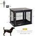 PawHut Dog Crate Furniture, Small Dog Cage End Table with Two Opening Sides, Lockable Door, Puppy Kennel Indoor, Cute and Decorative, Black Default -DTYStore