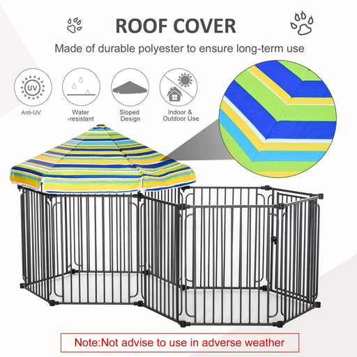 PawHut Dog Playpen with Door & Removable Cover for Small & Most Medium Sized Dogs Indoor & Outdoor Use, 47' H Default -DTYStore