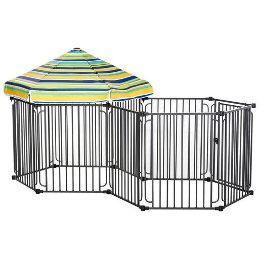 PawHut Dog Playpen with Door & Removable Cover for Small & Most Medium Sized Dogs Indoor & Outdoor Use, 47' H Default -DTYStore