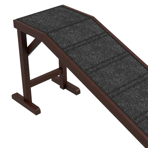 PawHut Dog Ramp for Bed, Pet Ramp for Dogs with Non-Slip Carpet and Top Platform, 74' x 16' x 25', Brown Default -DTYStore