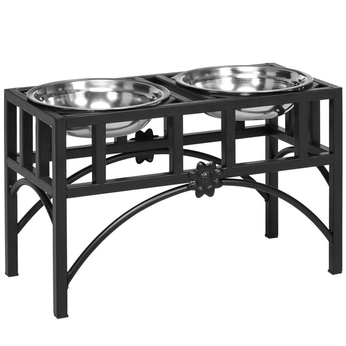 PawHut Double Stainless Steel Heavy Duty Dog Food Bowl Elevated Pet Feeding Station for Medium Dogs, 17 inches Pet Beds & Furniture, Pet Supplies, searchfilter_Pet Supplies| DTY Store