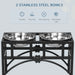 PawHut Double Stainless Steel Heavy Duty Dog Food Bowl Elevated Pet Feeding Station for Medium Dogs, 17 inches - DTY Store