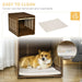 PawHut Furniture Style Dog Crate End Table with Removable Door Panel, Dog Crate Bed with Foam Cushion, Safety Lock, Indoor Use, for Small & Medium Dogs, Brown - DTY Store