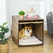 PawHut Furniture Style Dog Crate End Table with Removable Door Panel, Dog Crate Bed with Foam Cushion, Safety Lock, Indoor Use, for Small & Medium Dogs, Brown- DTY Store