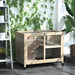 PawHut Indoor Rabbit Hutch with Wheels, Desk and Side Table Sized, Waterproof Wood Rabbit Cage, Natural - DTY Store