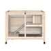 PawHut Indoor Rabbit Hutch with Wheels, Desk and Side Table Sized, Waterproof Wood Rabbit Cage, Natural - DTY Store