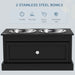 PawHut Large Elevated Dog Bowls with Storage Drawer Containing 11L Capacity, Raised Dog Bowl Stand Pet Food Bowl Dog Feeding Station, Black - DTY Store