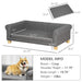 PawHut Modern Dog Couch Bed, Pet Sofa for Medium to Large Dogs or Cats, Elevated Pet Couch Sleeping Bed with Removable Seat Cushion, Dark Gray Default -DTYStore