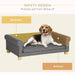 PawHut Modern Dog Couch Bed, Pet Sofa for Medium to Large Dogs or Cats, Elevated Pet Couch Sleeping Bed with Removable Seat Cushion, Dark Gray Default -DTYStore