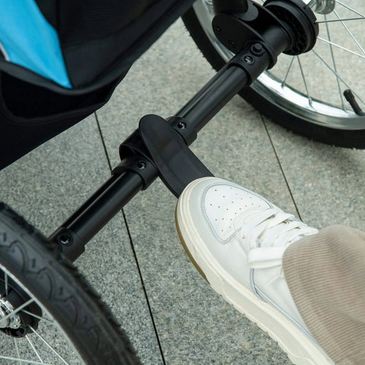 PawHut Pet Stroller for Small and Medium Dogs, 3 Big Wheels Foldable Cat Stroller with Adjustable Canopy, Safety Tether, Storage Basket, Blue Default -DTYStore