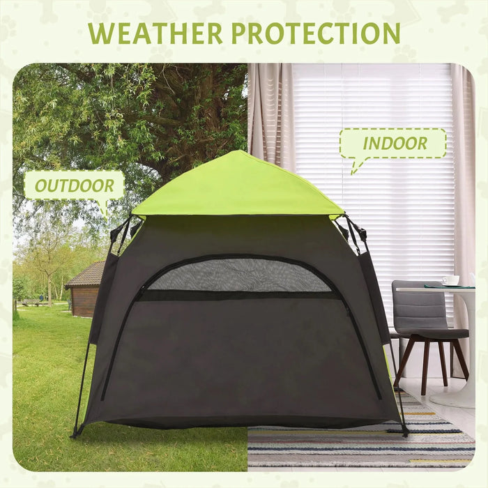 PawHut Pop Up Dog Tent for Extra Large and Large Dogs, Portable Pet Camping Tent with Carrying Bag for Beach, Backyard, Home, Green - DTY Store