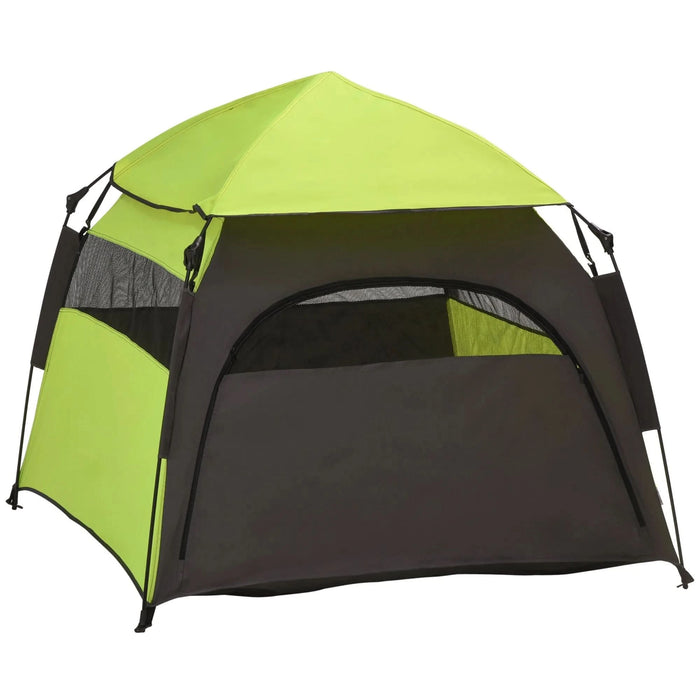 PawHut Pop Up Dog Tent for Extra Large and Large Dogs, Portable Pet Camping Tent with Carrying Bag for Beach, Backyard, Home, Green - DTY Store