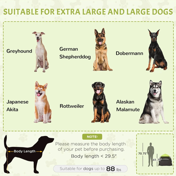 PawHut Pop Up Dog Tent for Extra Large and Large Dogs, Portable Pet Camping Tent with Carrying Bag for Beach, Backyard, Home, Green - DTY Store