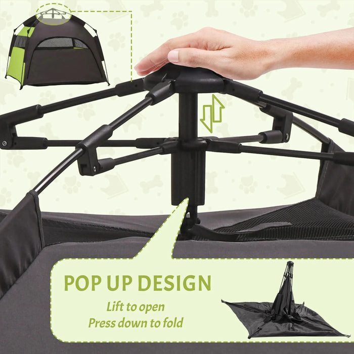 PawHut Pop Up Dog Tent for Extra Large and Large Dogs, Portable Pet Camping Tent with Carrying Bag for Beach, Backyard, Home, Green- DTY Store