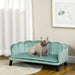 PawHut Velvet Large Dog Couch with Foam Cushion, Soft and Cute Dog Bed with Pearl Design, Dog Sofa for Big and Medium Dogs, Green - DTY Store