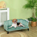 PawHut Velvet Large Dog Couch with Foam Cushion, Soft and Cute Dog Bed with Pearl Design, Dog Sofa for Big and Medium Dogs, Green Pet Beds & Furniture, Pet Supplies, searchfilter_Pet Supplies| DTY Store