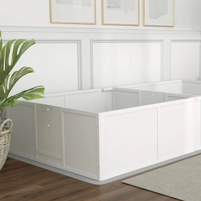 PawHut Whelping Box for Dogs and Puppies, Dog Whelping Box with Washable Waterproof Pee Pad & Adjustable Door for Large, Medium and Small Dogs, White, 96' x 47' x 19' Default -DTYStore