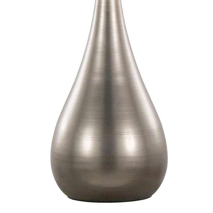 Pebble 29' Contemporary Metal Table Lamp in Aged Pewter with Natural Linen Shade from Grandview Gallery by LumiSource - Set of 2 Default -DTYStore