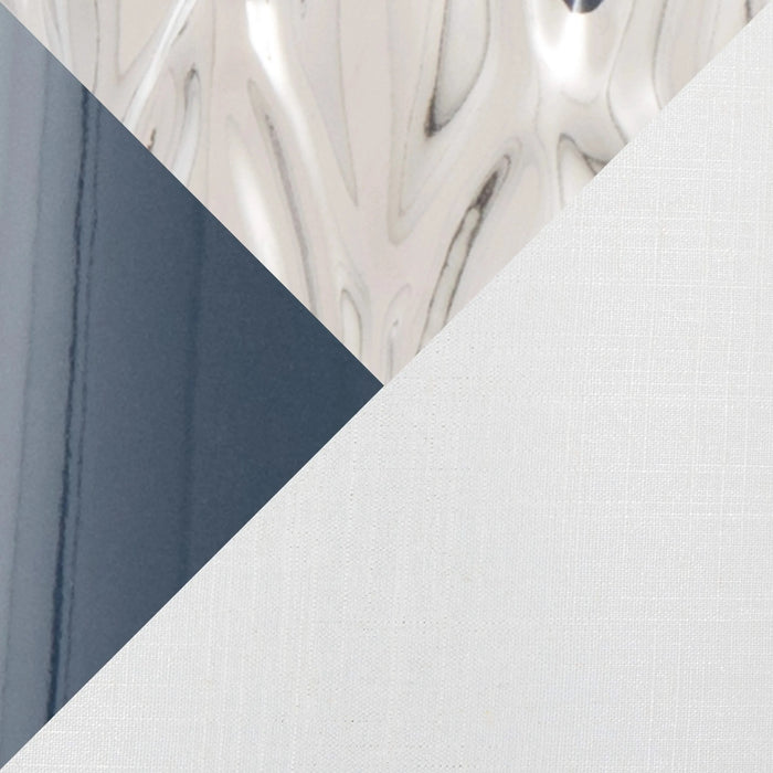 Penelope 22' Contemporary Ceramic Table Lamp with Dark Blue & Silver Ceramic Body and White Shade by LumiSource Default -DTYStore