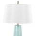 Penelope 22' Contemporary Ceramic Table Lamp with Tiffany Blue & Silver Ceramic Body and White Shade by LumiSource Default -DTYStore
