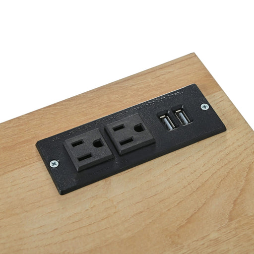 Pet-Friendly Furniture Style Cat Litter Box House with Sisal Scratching Door and Charging Socket, Beige+White MDF Default -DTYStore