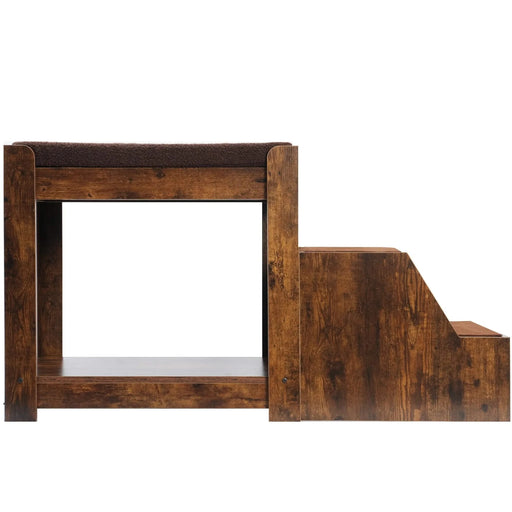 Pet Bunk Bed with Removable Step for Dogs and Cats, Multi-Level Window Perch Seat with Cushion and Scratch Pad, Indoor Use Default -DTYStore