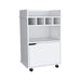 Phoenix Bar Cart with 2 Open Shelves 4 Cubbies and Cabinet Default -DTYStore