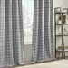 Plaid Faux Leather Tab Top Curtain Panel with Fleece Lining(Only 1 Pc Panel) Default -DTYStore