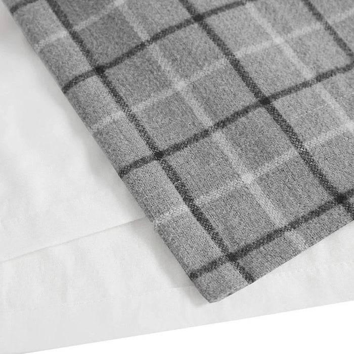 Plaid Faux Leather Tab Top Curtain Panel with Fleece Lining(Only 1 Pc Panel) Default -DTYStore