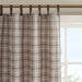 Plaid Faux Leather Tab Top Curtain Panel with Fleece Lining(Only 1 Pc Panel) Default -DTYStore
